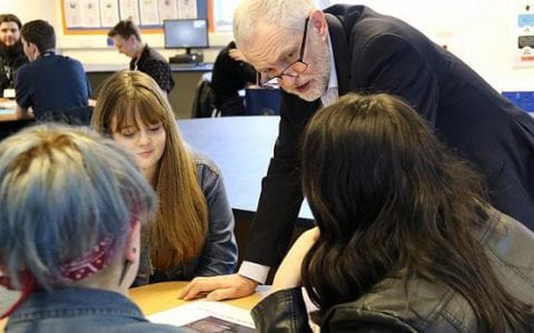 Jeremy Corbyn visits sixth form on IWD2018