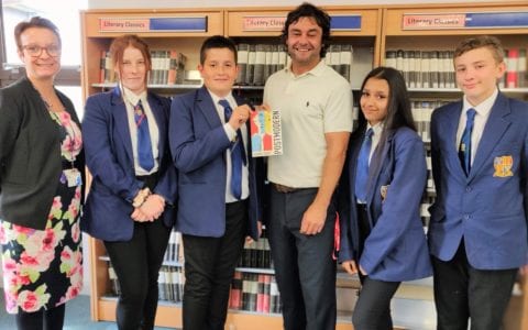 Former QEA student and poet Richard C. Bower visits students
