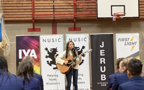 Students inspired by visit from NUSIC recording artists