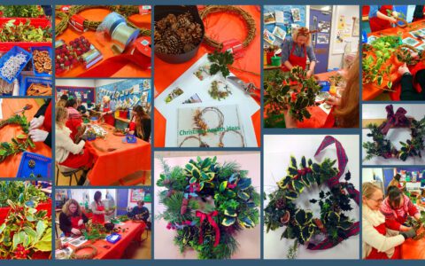 QEA staff enjoy Christmas wreath making
