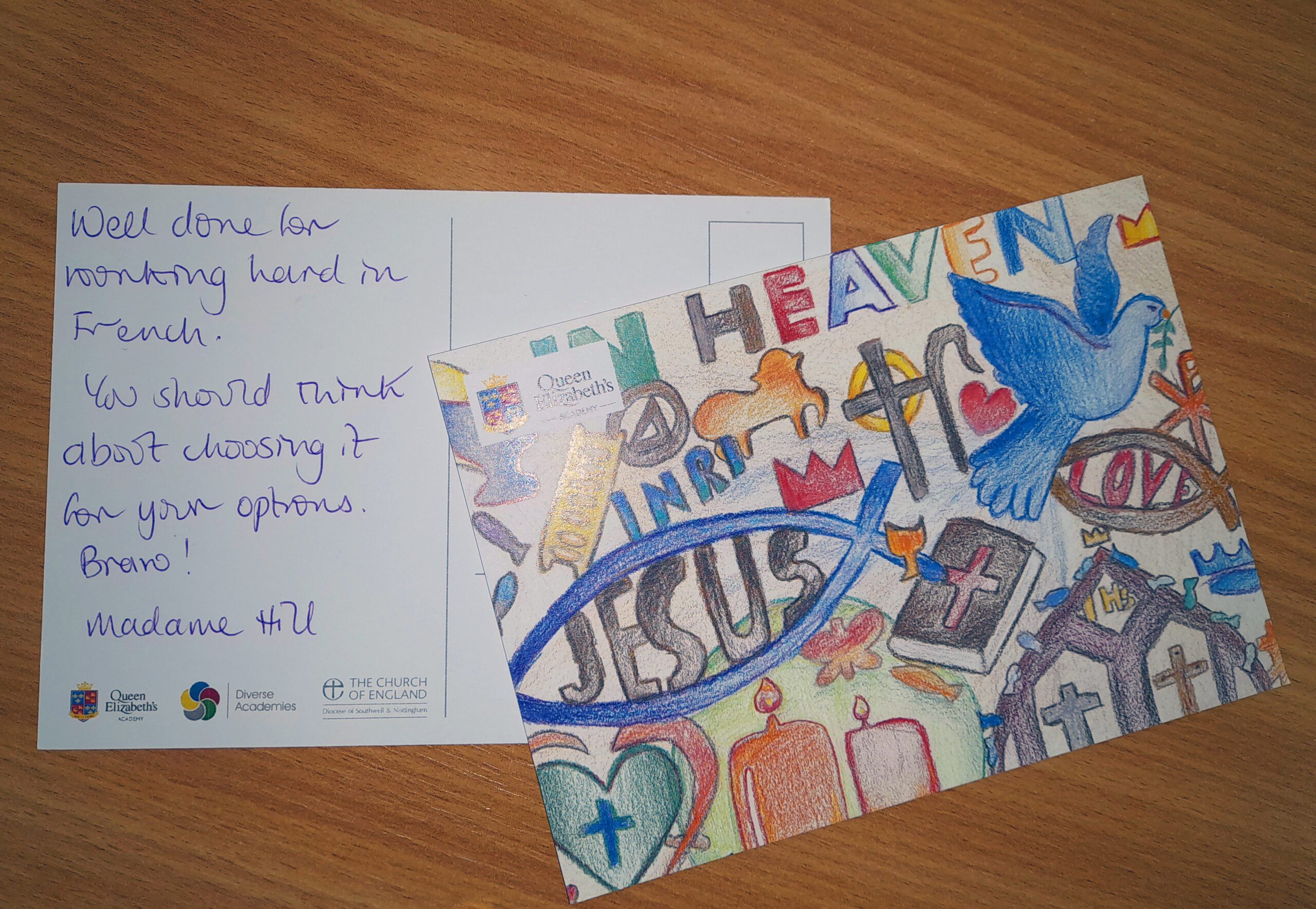 Praise postcards reward QEA students Queen Elizabeth’s Academy