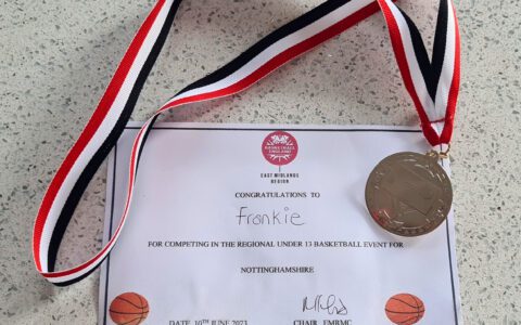 QEA students represent Nottinghamshire in basketball regional games