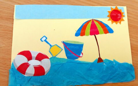 Summer craft beach postcards